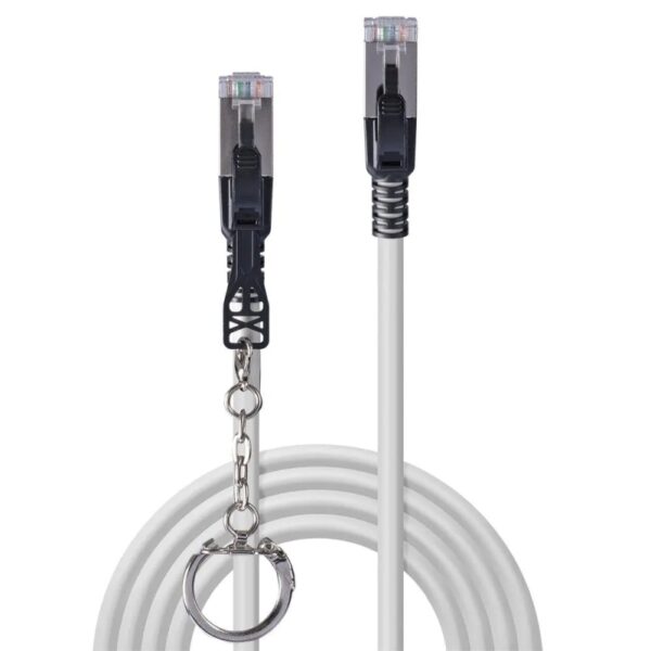 Lindy 0.5m Locking Cable, Grey - Image 2