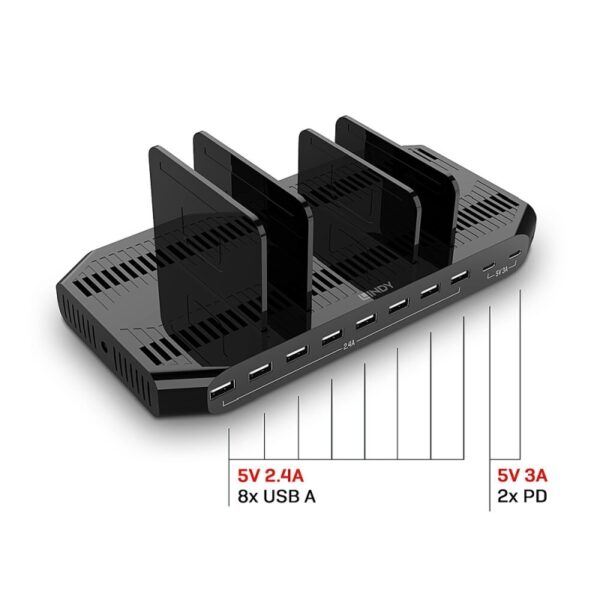 Lindy 120W 10P USB Charge Hub - Image 3